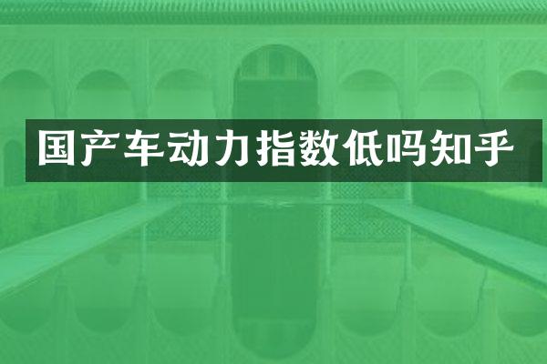 国产车动力指数低吗知乎