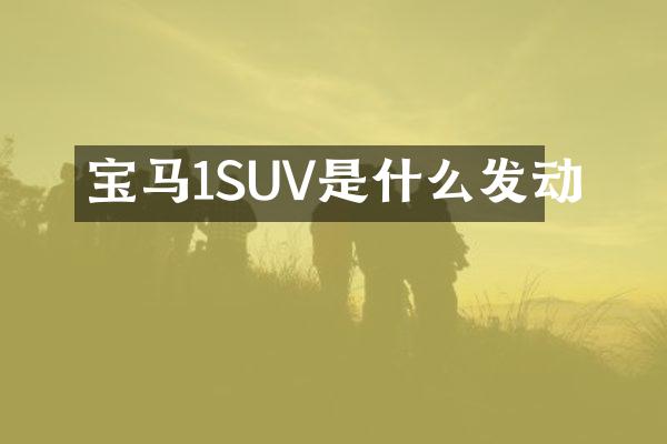 宝马1SUV是什么发动