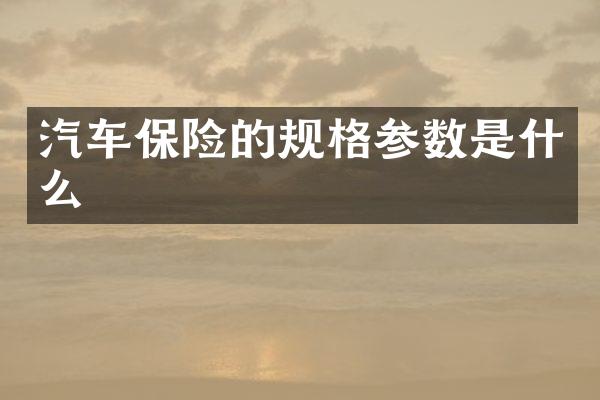 汽车保险的规格参数是什么