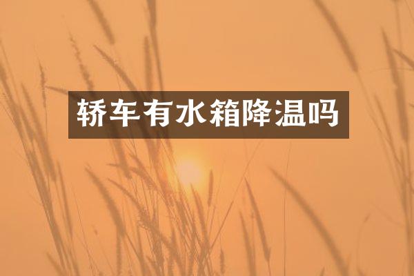 轿车有水箱降温吗
