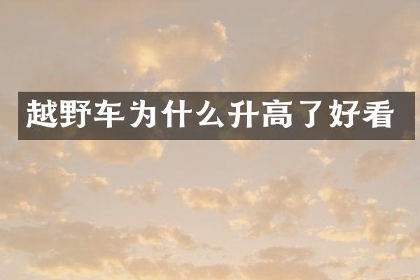 越野车为什么升高了好看