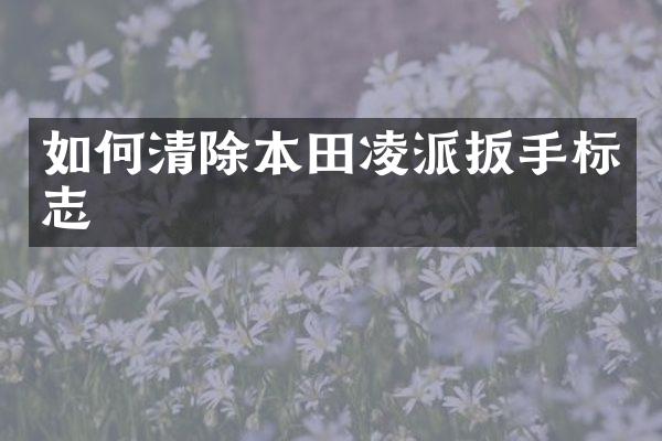 如何清除本田凌派扳手标志