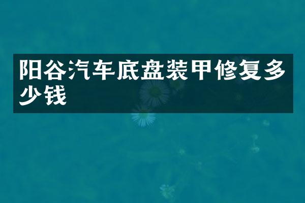 阳谷汽车底盘装甲修复多少钱
