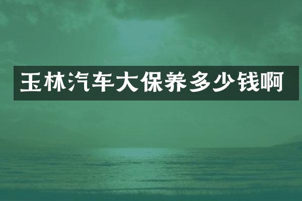 玉林汽车大保养多少钱啊