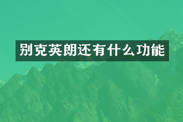 别克英朗还有什么功能