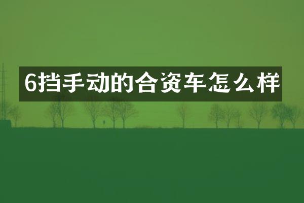 6挡手动的合资车怎么样