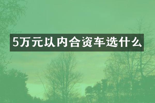 5万元以内合资车选什么