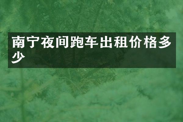 南宁夜间跑车出租价格多少