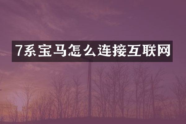 7系宝马怎么连接互联网