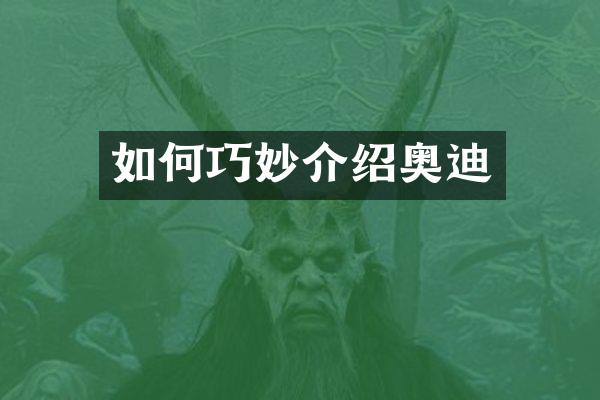 如何巧妙介绍奥迪