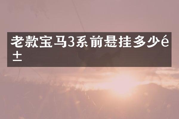 老款宝马3系前悬挂多少钱