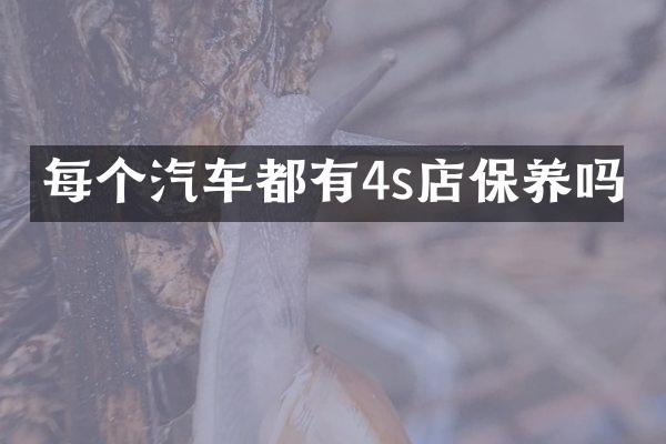 每个汽车都有4s店保养吗