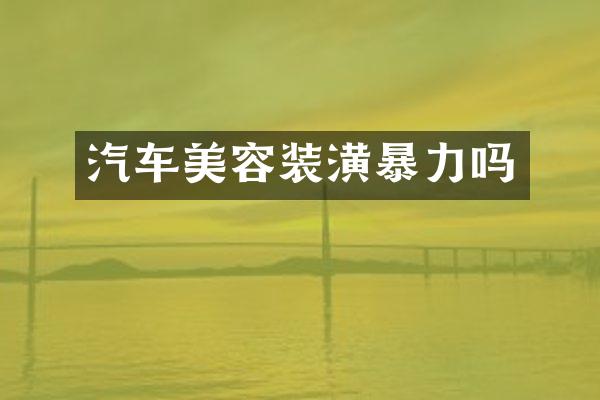 汽车美容装潢暴力吗