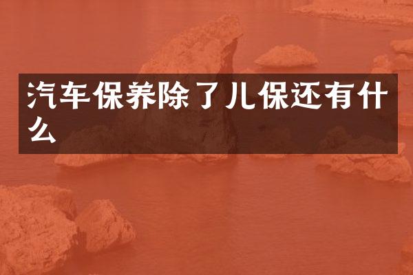 汽车保养除了儿保还有什么