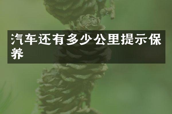 汽车还有多少公里提示保养