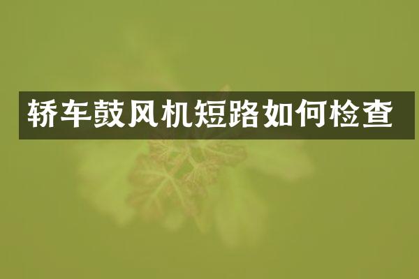 轿车鼓风机短路如何检查