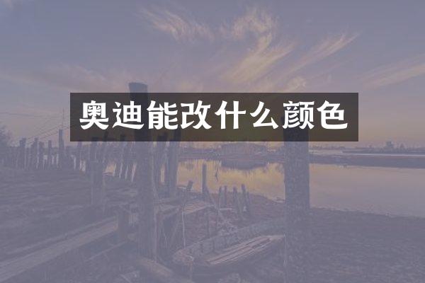 奥迪能改什么颜色