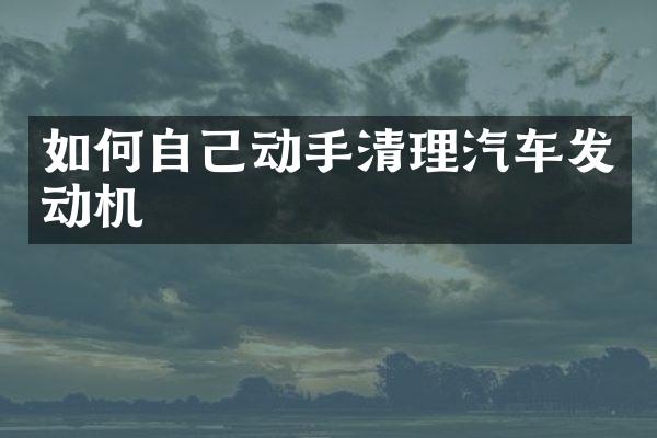 如何自己动手清理汽车发动机