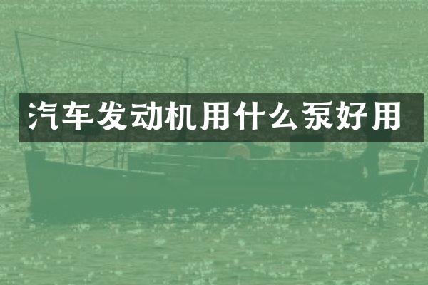 汽车发动机用什么泵好用