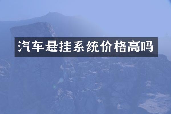 汽车悬挂系统价格高吗