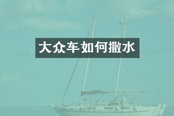 大众车如何撒水