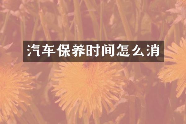汽车保养时间怎么消