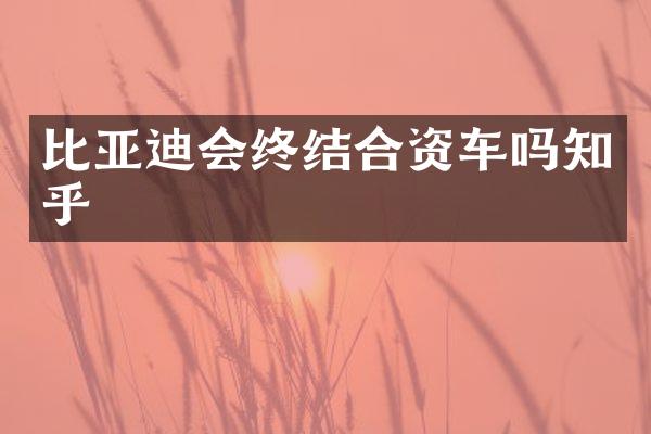 比亚迪会终结合资车吗知乎