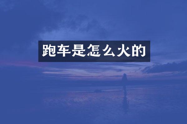 跑车是怎么火的