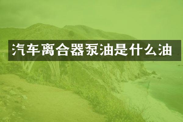 汽车离合器泵油是什么油