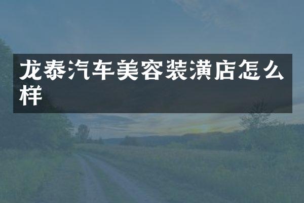 龙泰汽车美容装潢店怎么样