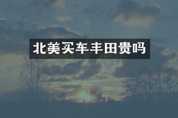 北美买车丰田贵吗