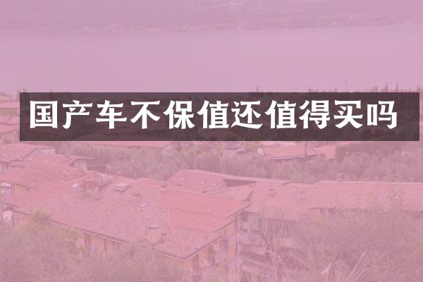 国产车不保值还值得买吗
