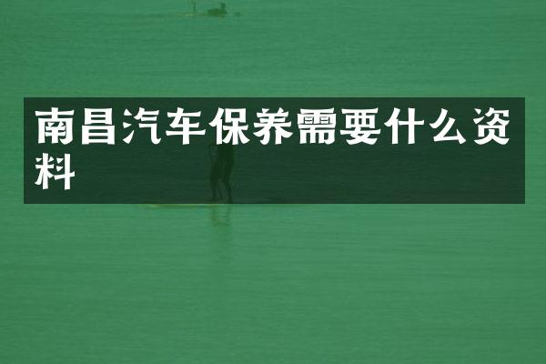 南昌汽车保养需要什么资料