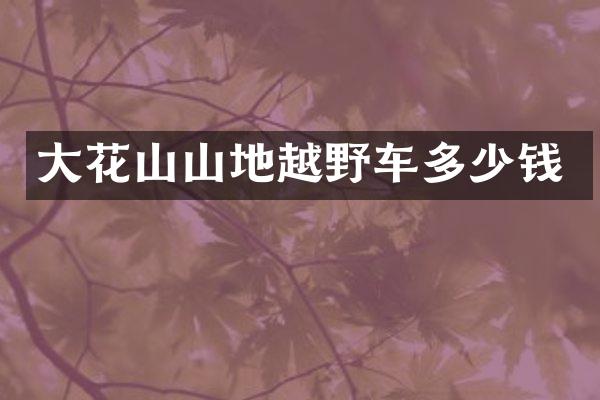 大花山山地越野车多少钱