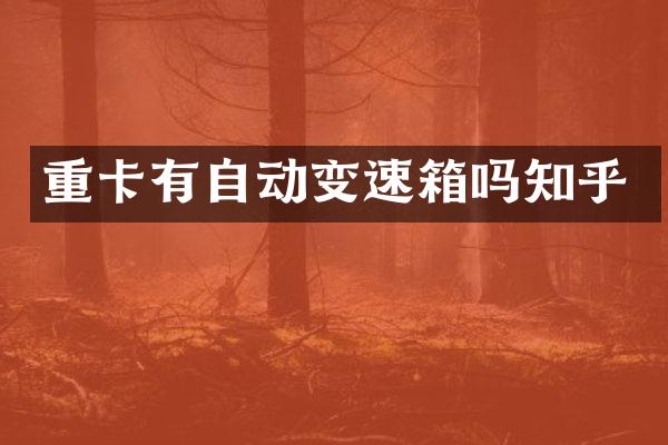 重卡有自动变速箱吗知乎
