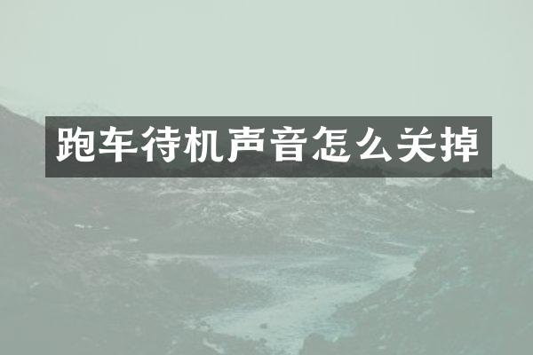 跑车待机声音怎么关掉