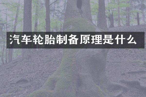 汽车轮胎制备原理是什么
