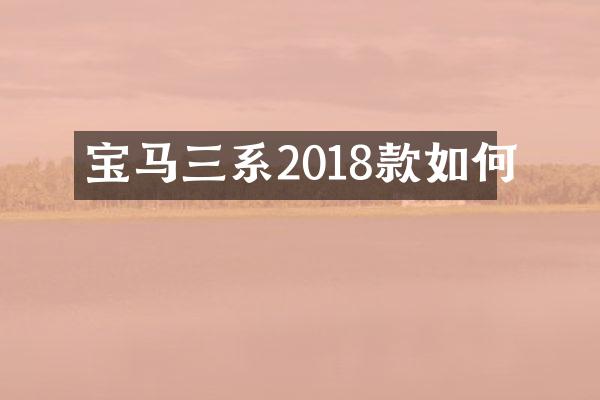 宝马三系2018款如何