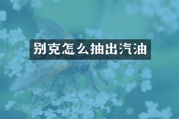 别克怎么抽出汽油