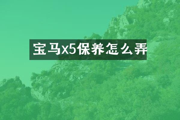 宝马x5保养怎么弄