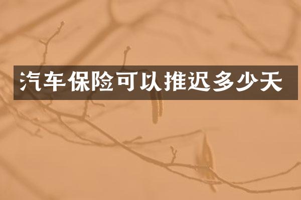 汽车保险可以推迟多少天