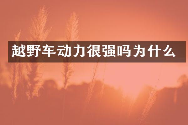 越野车动力很强吗为什么