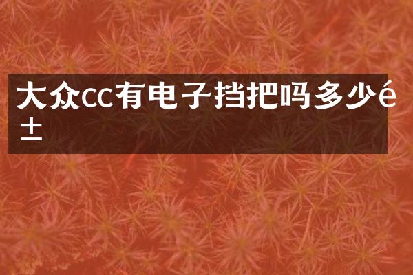 大众cc有电子挡把吗多少钱