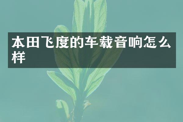 本田飞度的车载音响怎么样