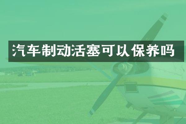 汽车制动活塞可以保养吗