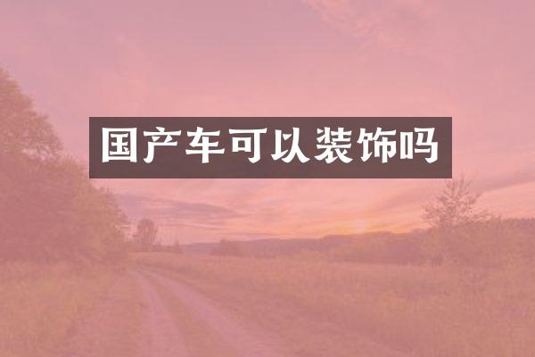 国产车可以装饰吗