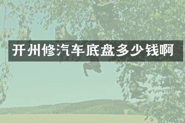 开州修汽车底盘多少钱啊