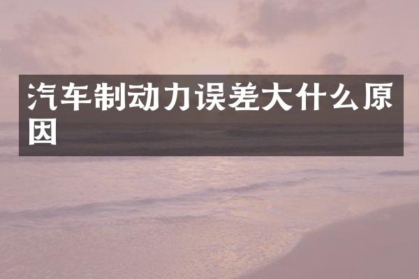 汽车制动力误差大什么原因