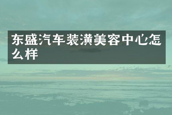 东盛汽车装潢美容中心怎么样