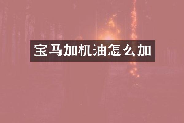 宝马加机油怎么加